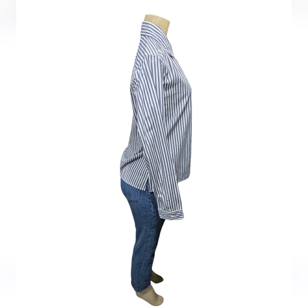 Ralph Lauren Polo Jeans Co. Women Striped Collar Long Sleeve Button Up Shirt M - Picture 5 of 16